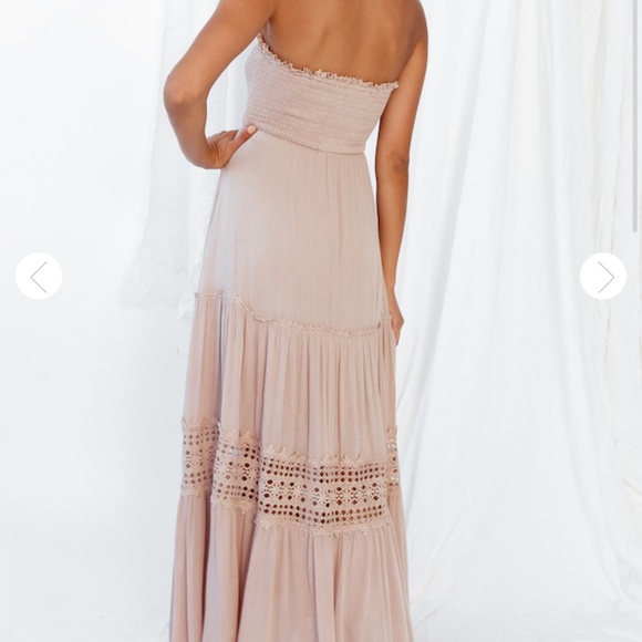 Fortunate one Agatha Maxi Dress Mocha NWT L - Picture 4 of 5